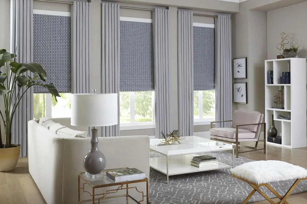 Roller Blinds with Curtains