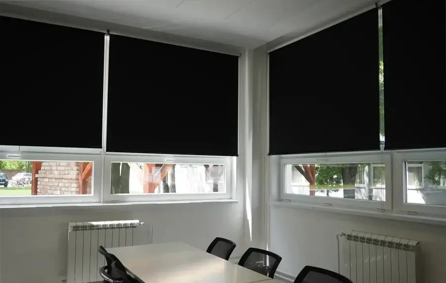 Blackout roller blinds for office-