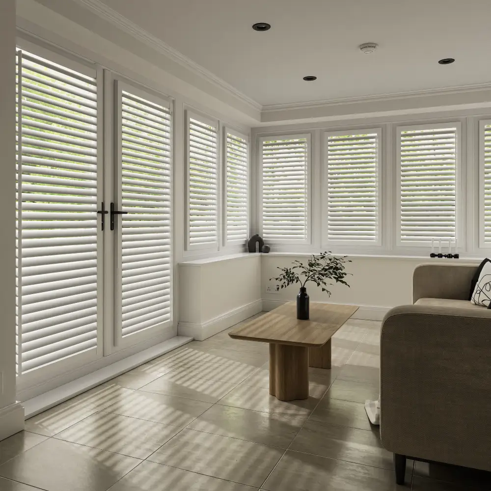 Cotton White Perfect Fit Shutter Blind