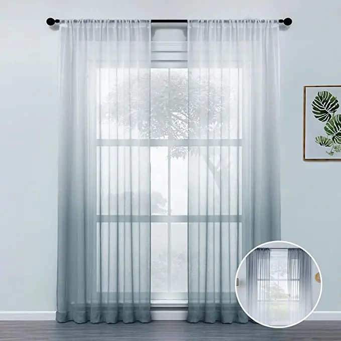 Grey Ombre Sheer Curtains